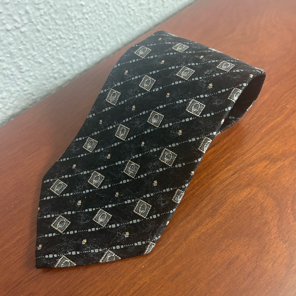 Christian Dior Monsieur Tie black and Grey‎ Vintage